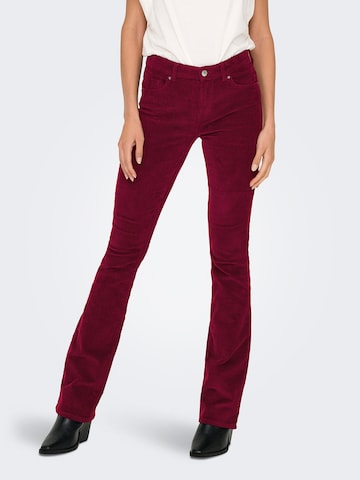évasé Pantalon ONLY en rouge : devant