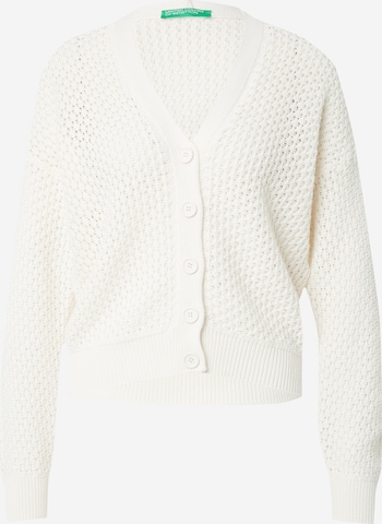 UNITED COLORS OF BENETTON Knit Cardigan in White: front