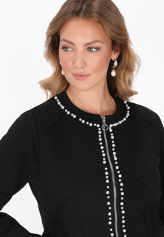 faina - Sudadera con cremallera en negro