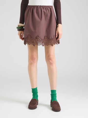 Gonna 'LANI' di TOPSHOP in marrone: frontale