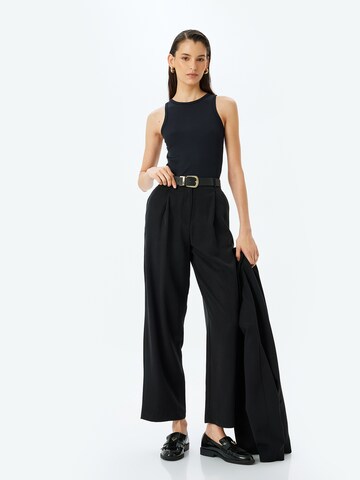 Koton Wide Leg Hose in Schwarz