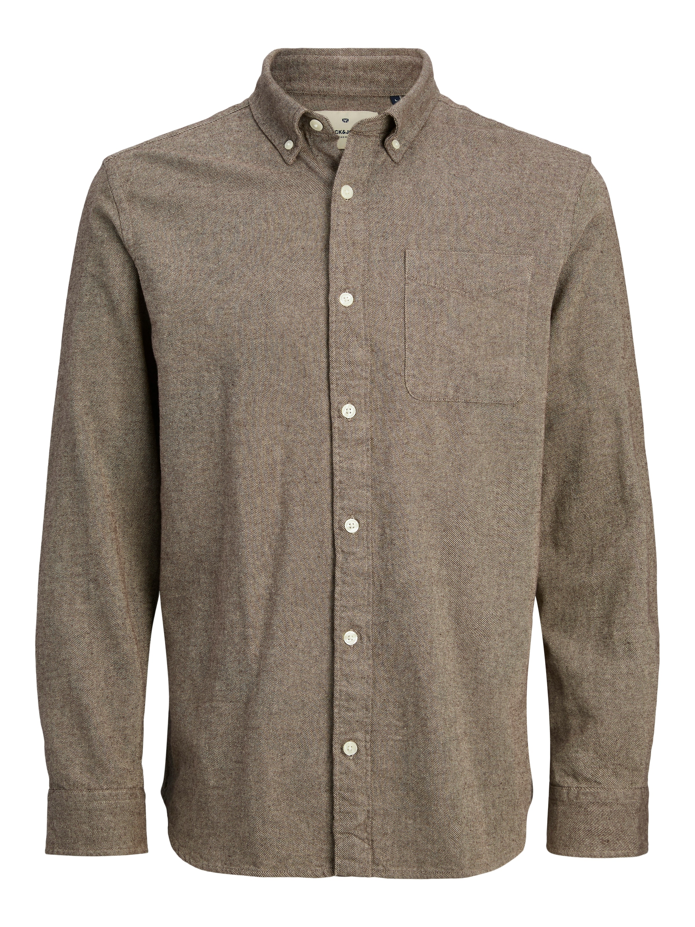 Jack & Jones Premium Regular fit Button Up Shirt 'JPRBLUBROOK' in Brown: front