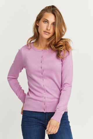 Fransa Knit Cardigan in Purple: front