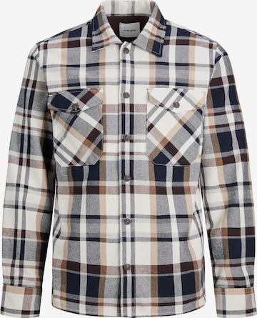 Jack & Jones Plus - Ajuste confortable Camisa 'Eddie' en blanco: frente