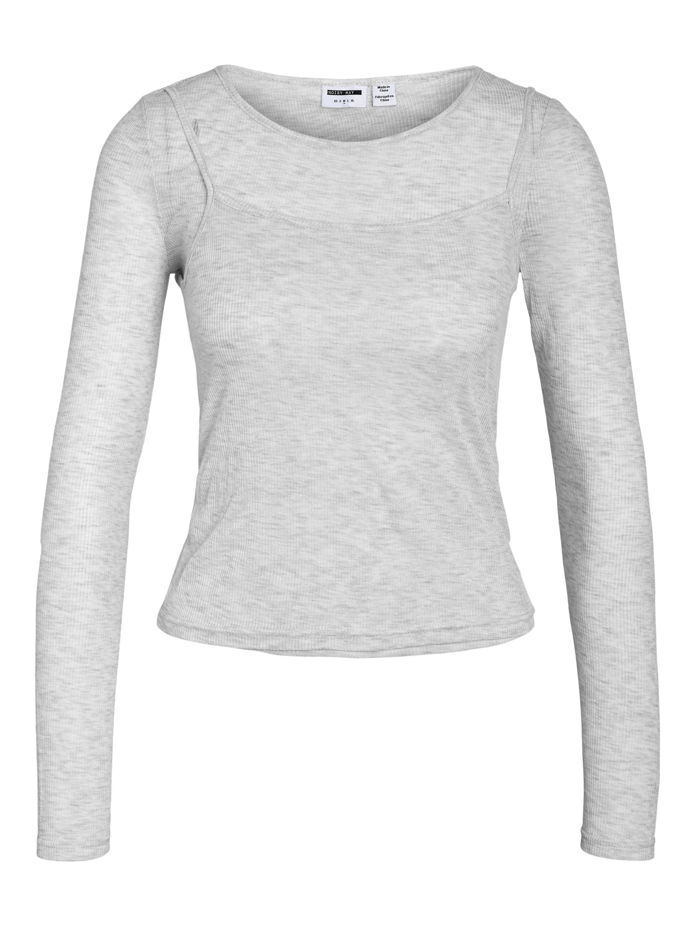 Noisy may Shirt 'NMNusa' in Grijs: voorkant