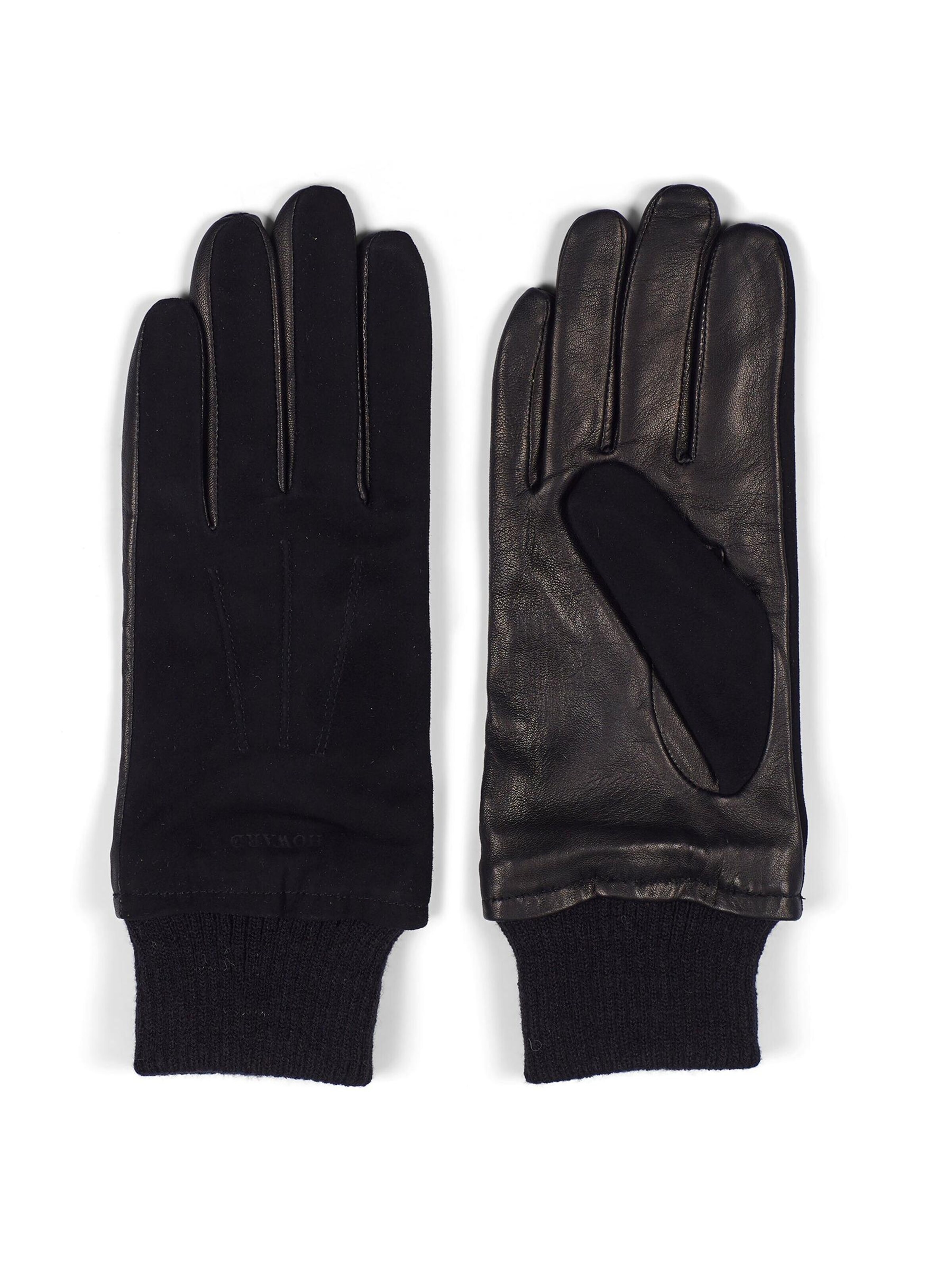 Howard London Vingerhandschoenen 'Leah' in Zwart: voorkant