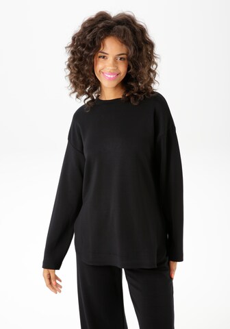 Aniston CASUAL Sweatshirt in Schwarz: Vorderseite