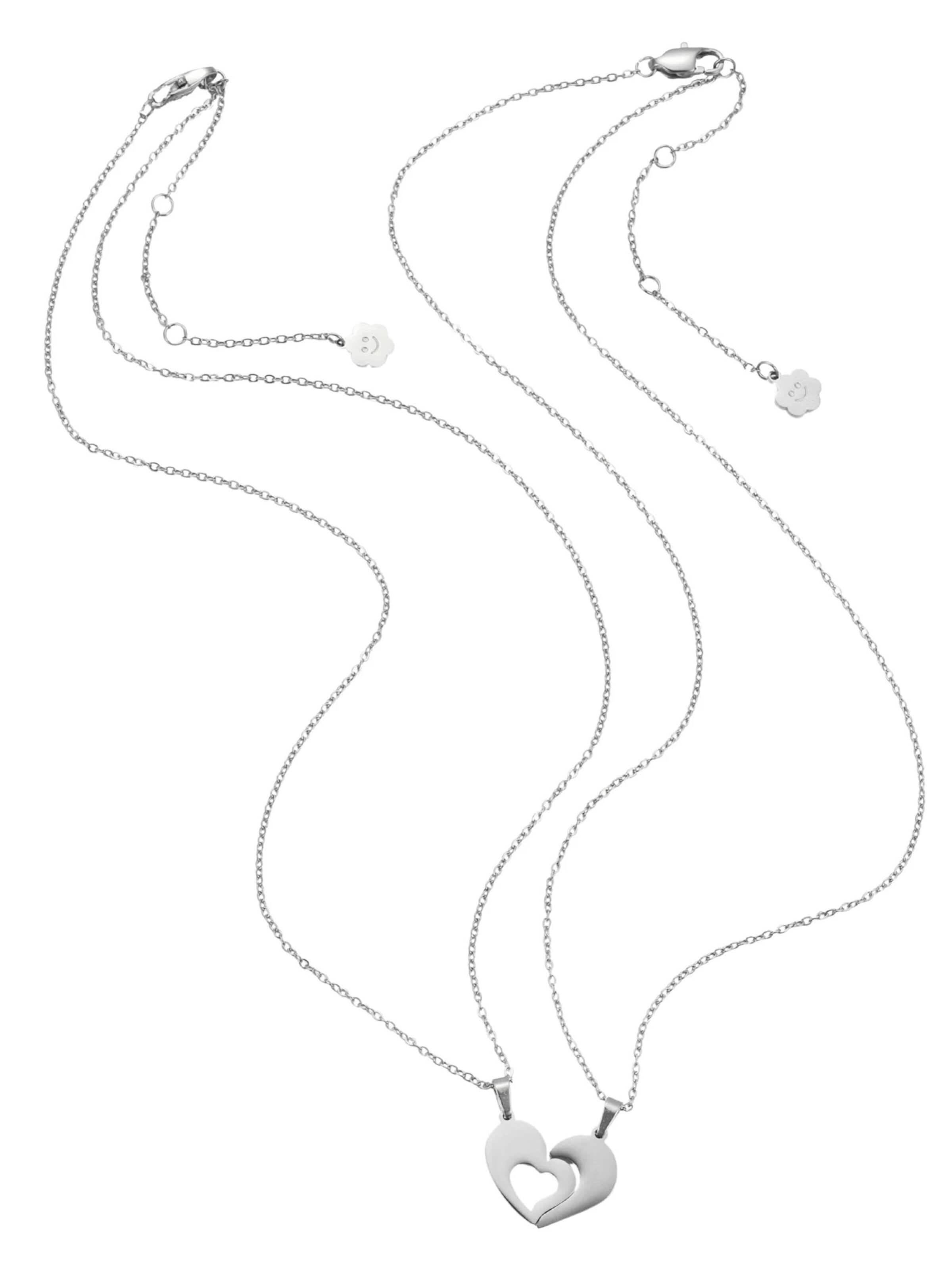 Hey Happiness Ketting 'Connected Family Heart' in Zilver
