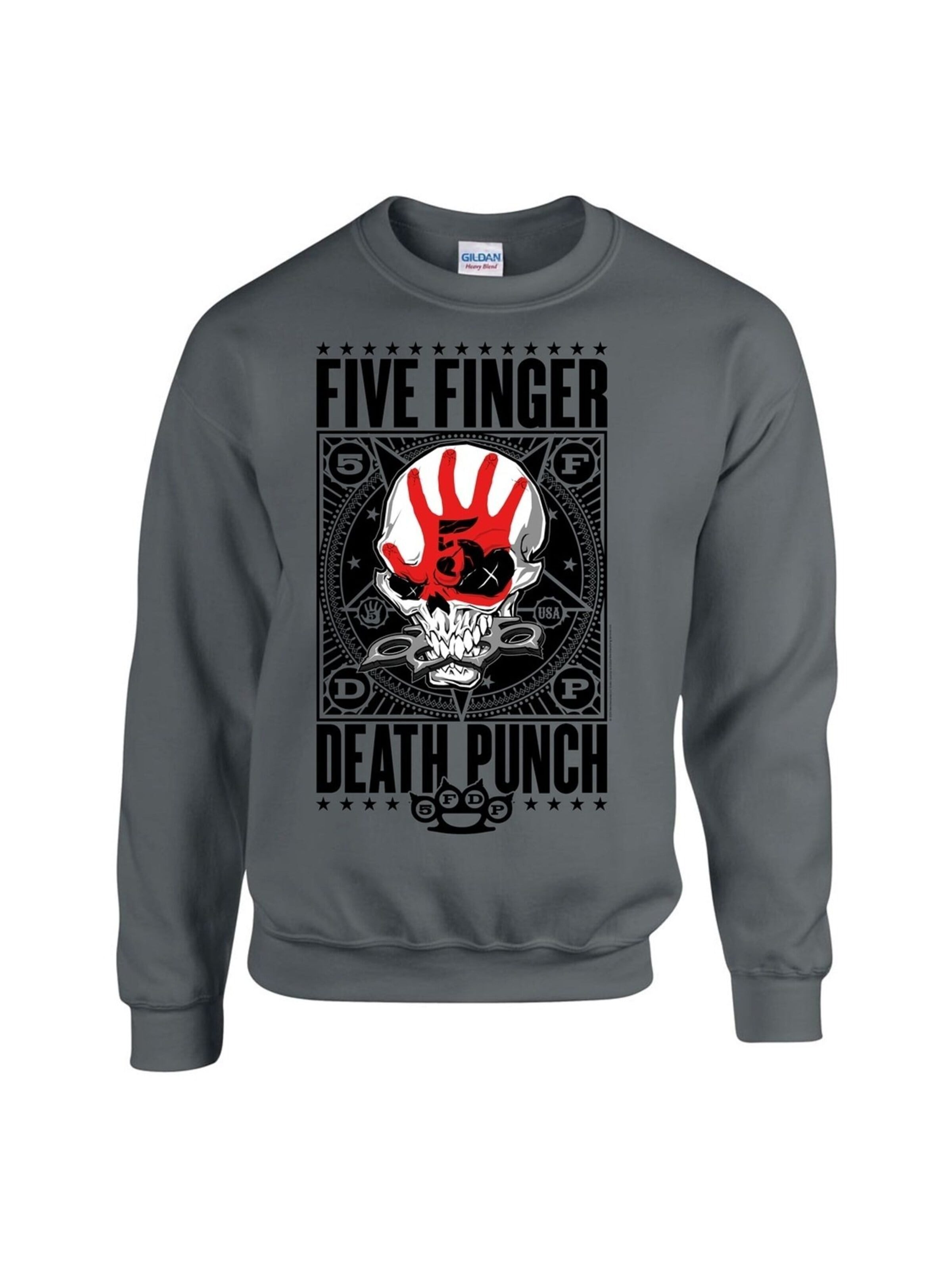 Rockshirts Sweatshirt 'Five Finger Death Punch Obey Sweatshirt' in Grijs: voorkant