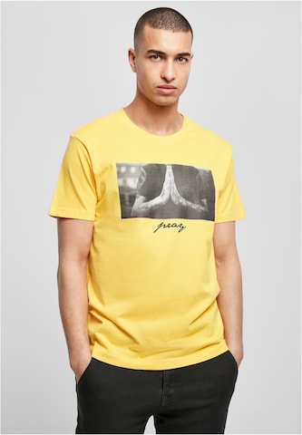 Mister Tee Shirt 'Pray' in Yellow: front