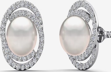 ROUGEMONT Jewellery Earrings 'Funkelnde Perlen Damen Ohrstecker' in Silver: front