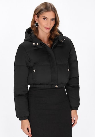 Geacă de iarnă de la faina pe negru: față