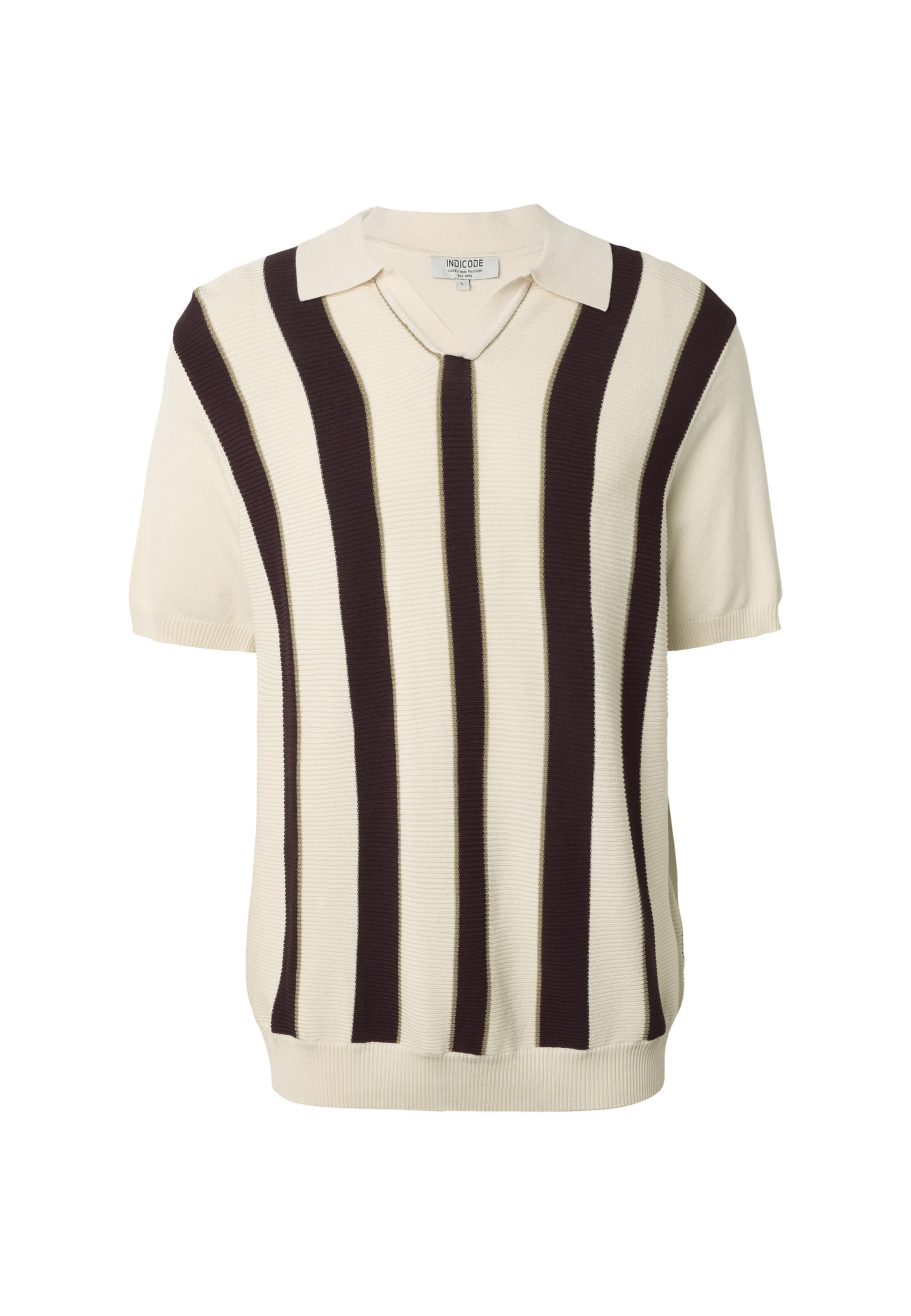 INDICODE JEANS Jersey 'River' en moca / marrón oscuro / greige, Vista del producto