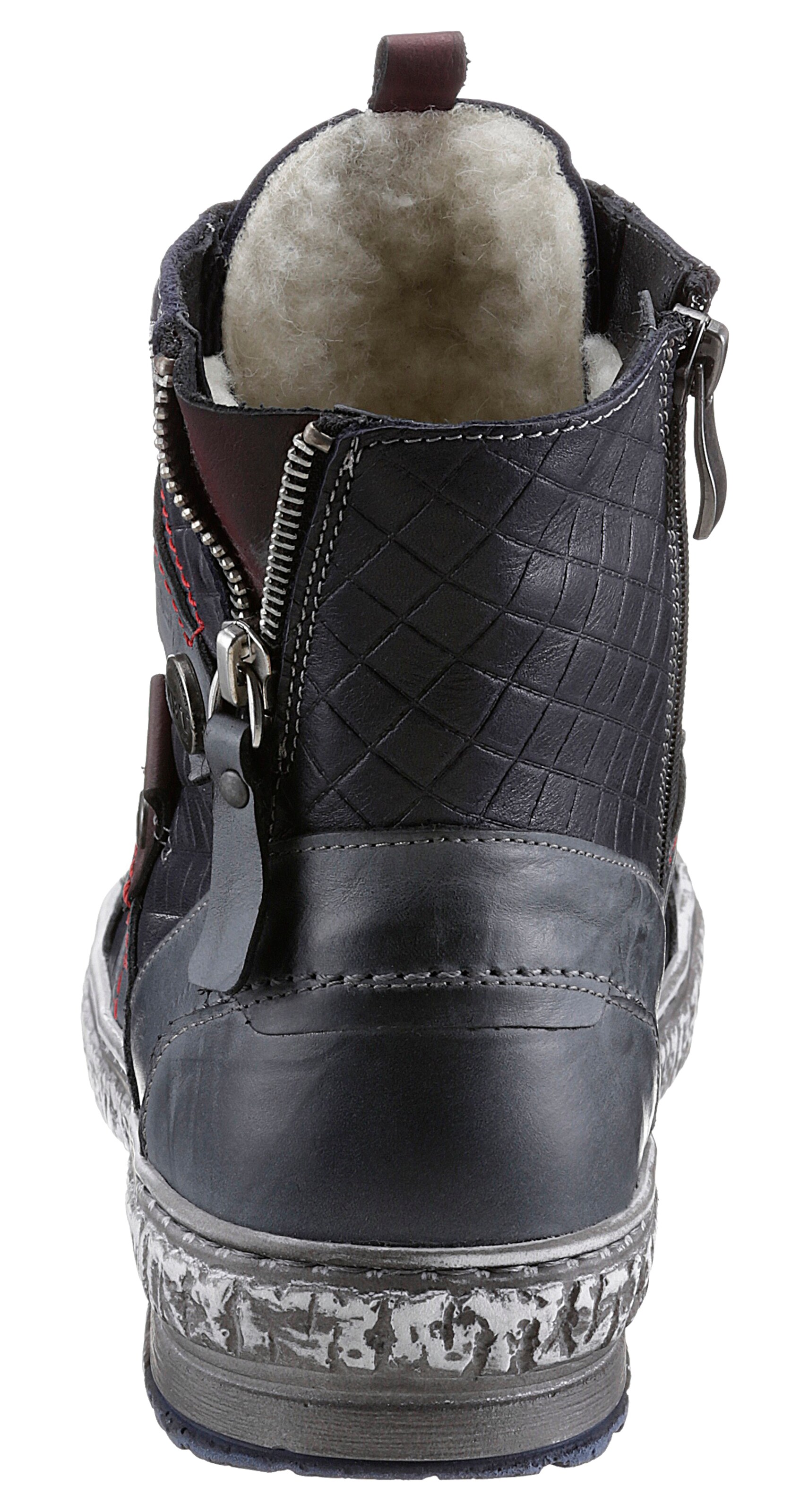 KRISBUT Schnürstiefelette in Schwarz