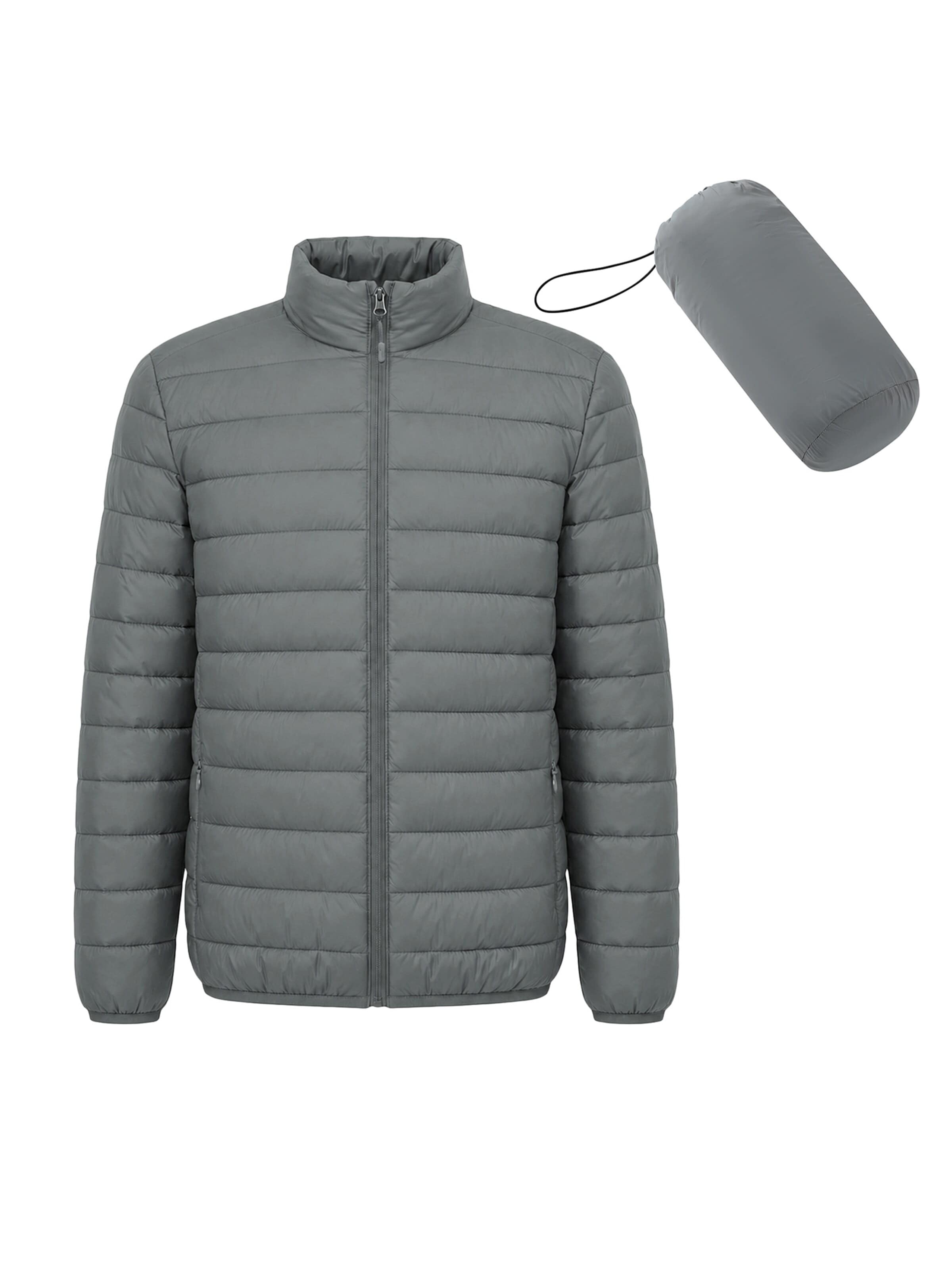 ALLTHEMEN Winter Jacket 'Stichwerk' in Grey