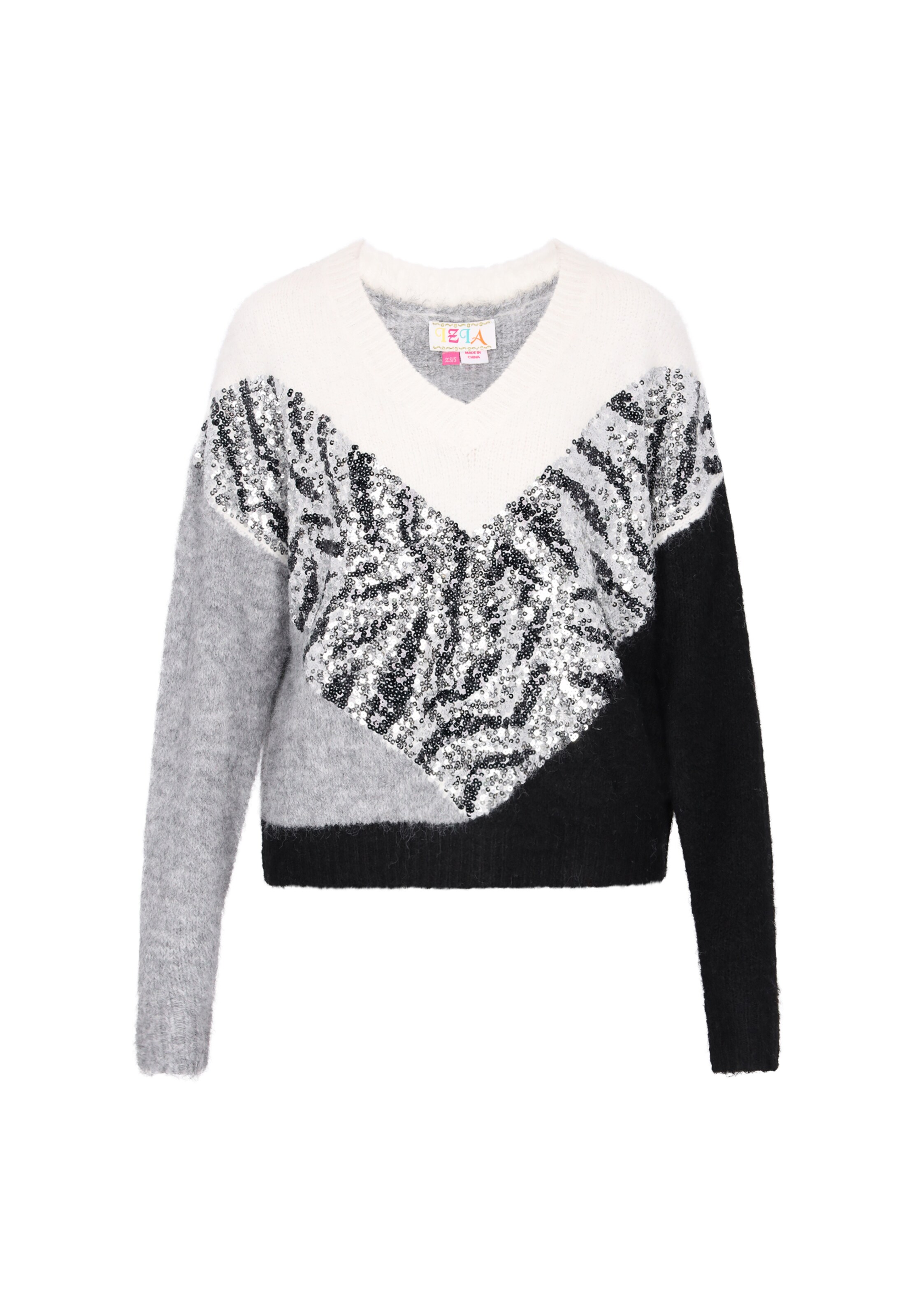 IZIA Trui in Grijs: voorkant