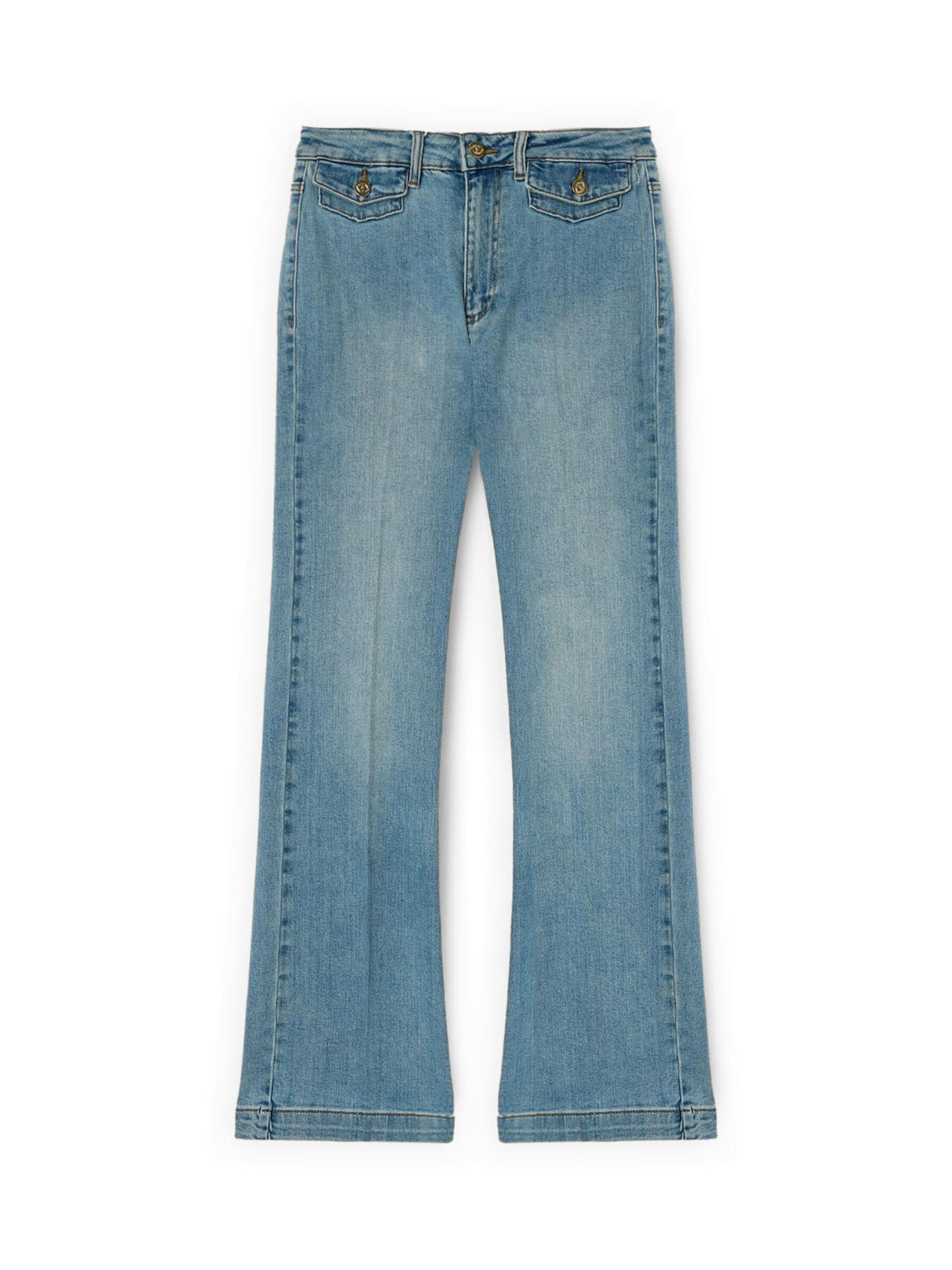 MOTIVI Flared Jeans in Blauw: voorkant