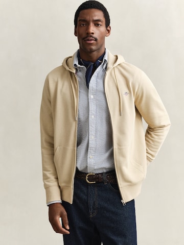 GANT Кофта на молнии в Бежевый: спереди