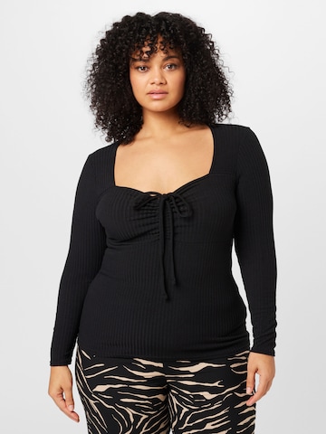 Dorothy Perkins Curve Shirt in Black: front