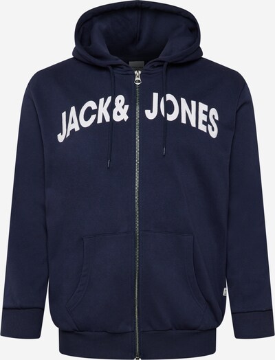 Jack & Jones Plus Sweatjacke in navy / weiß, Produktansicht
