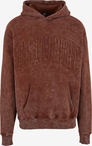 Sweat-shirt Fast & Bright en marron : devant