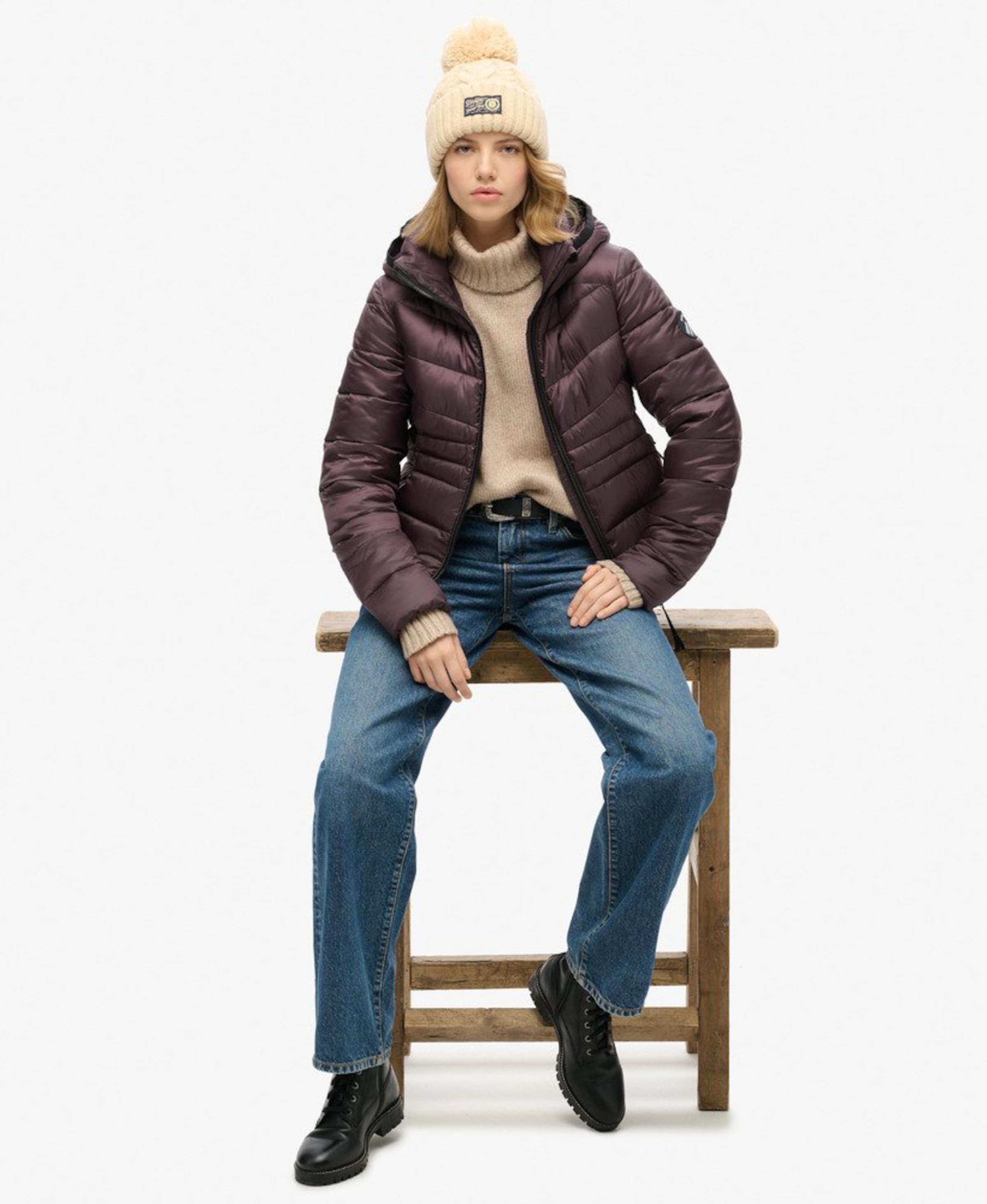 Superdry Winter Jacket 'Fuji' in Purple