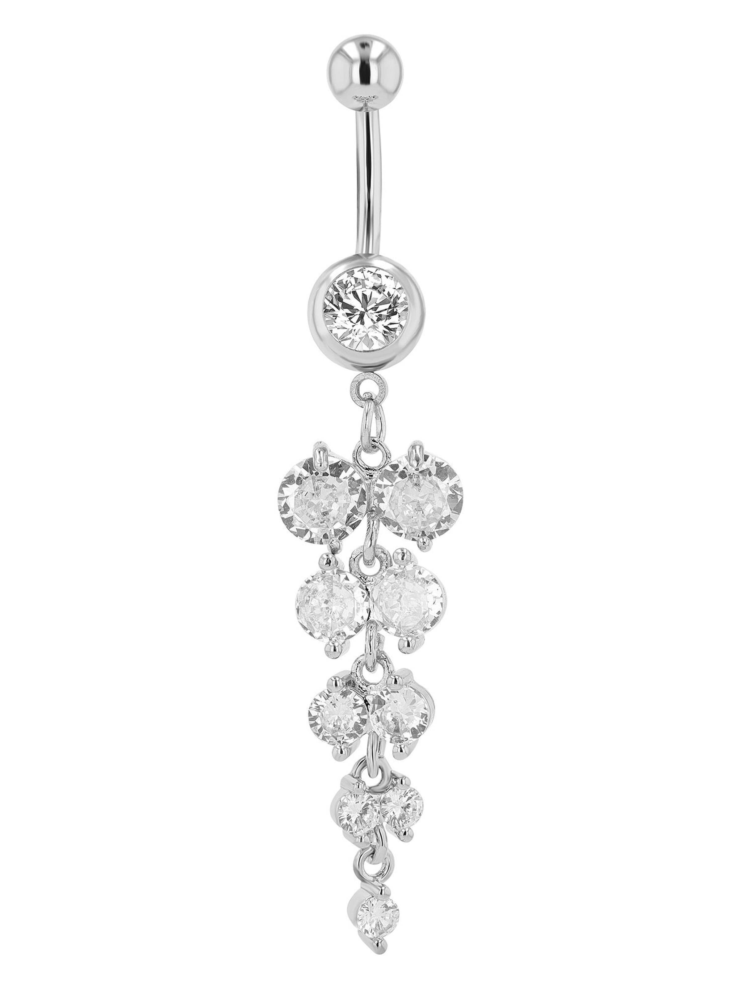 Akzent Piercingschmuck 'Uri, 316L Chirurgenstah, hautverträglich'‌‌‌‌‌‌‌ in Silber: Vorderseite