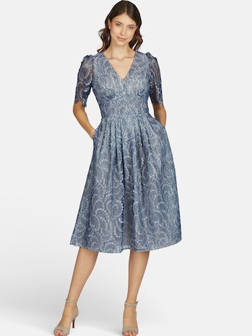 Robe de cocktail KLEO en bleu : devant