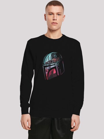 F4NT4STIC Sweatshirt 'Star Wars The Mandalorian Helmet' in Schwarz: Vorderseite