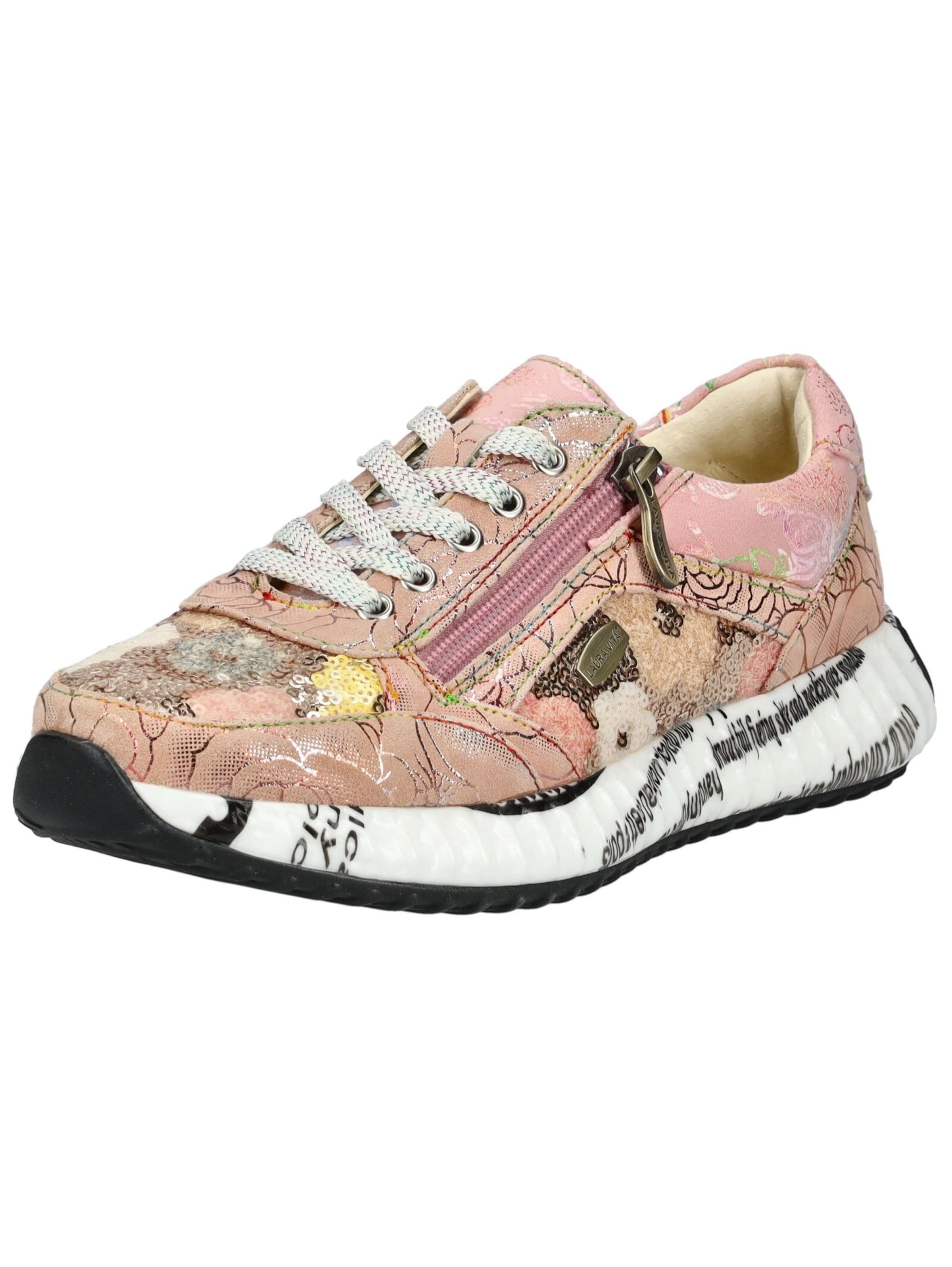 Baskets basses Laura Vita en rose : devant