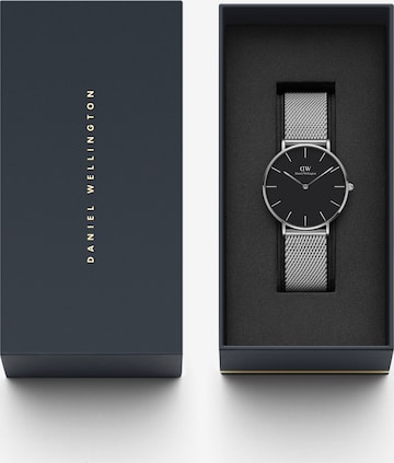 Daniel Wellington Analoog horloge 'Petite Sterling S Black' in Zilver