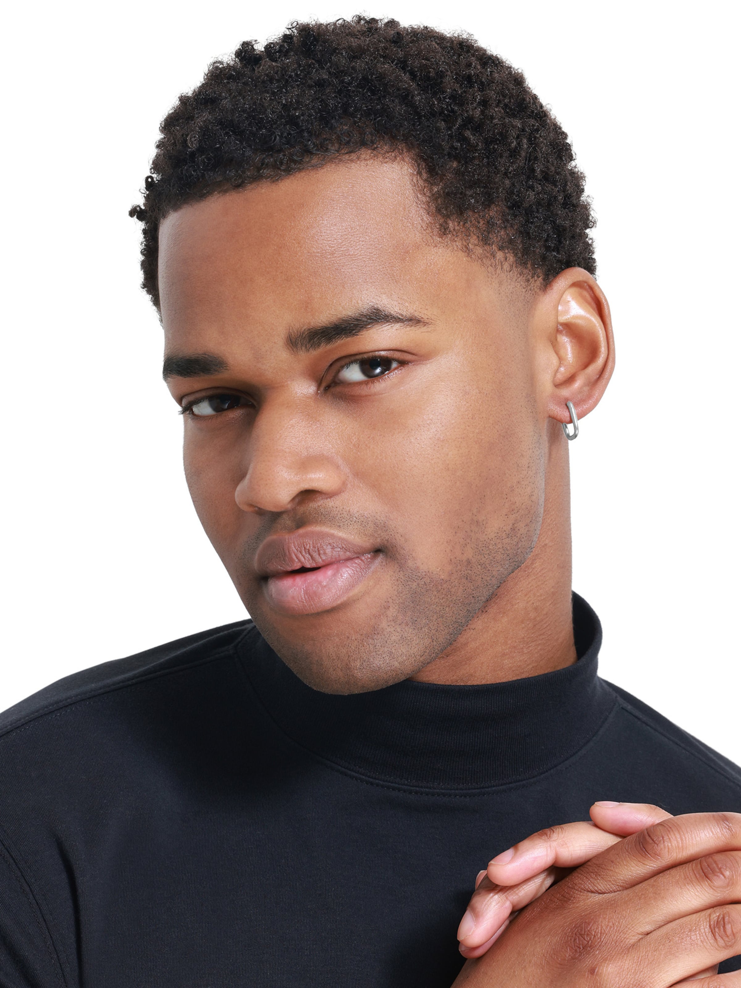 Heideman Earring 'Nero' in Silver: front