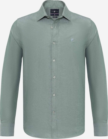 DENIM CULTURE Regular fit Button Up Shirt 'JON' in Green: front