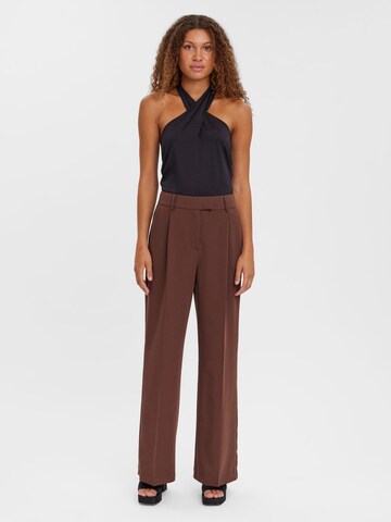 VERO MODA Wide leg Pleated Pants 'Zelda' in Brown