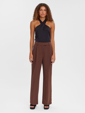 VERO MODA Wide Leg Bügelfaltenhose 'Zelda' in Braun