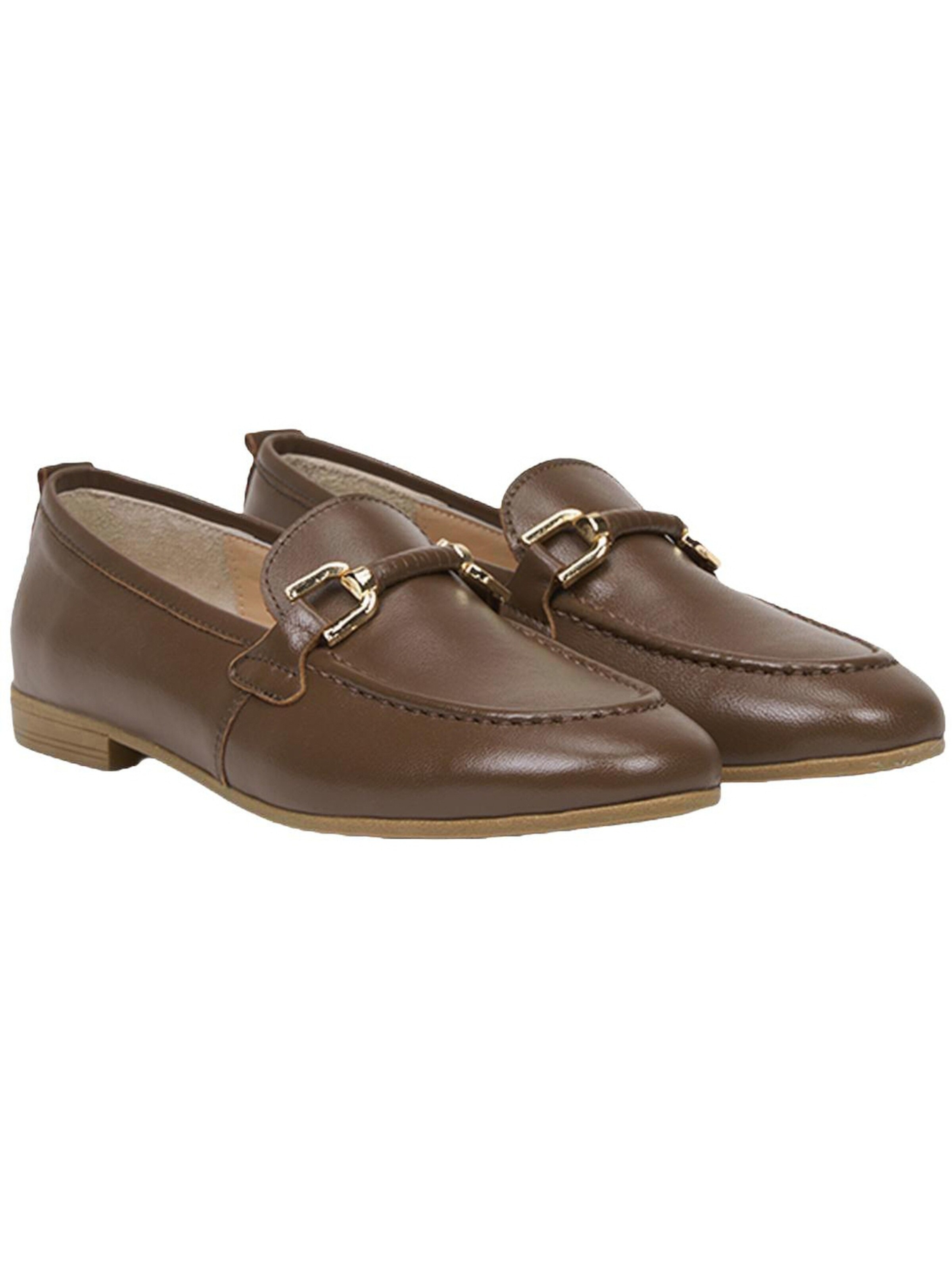 Desa Classic Flats 'Slipper' in Brown: front