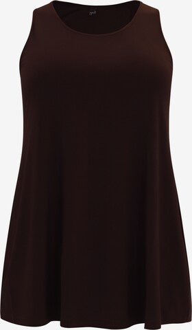 Yoek Top 'Dolce' in Brown: front