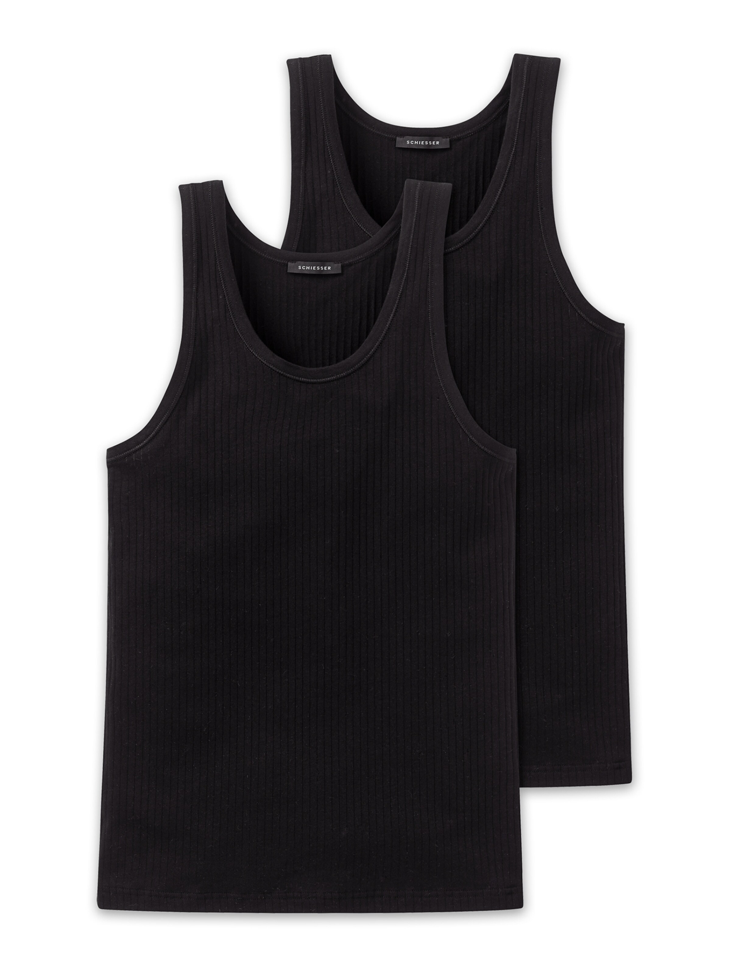 SCHIESSER Unterhemd 'Authentic' in Schwarz: Vorderseite