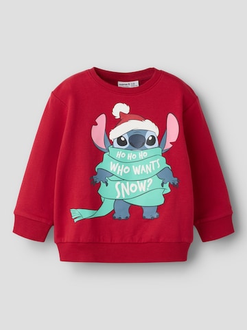 NAME IT Sweatshirt 'NMStitch' i rød