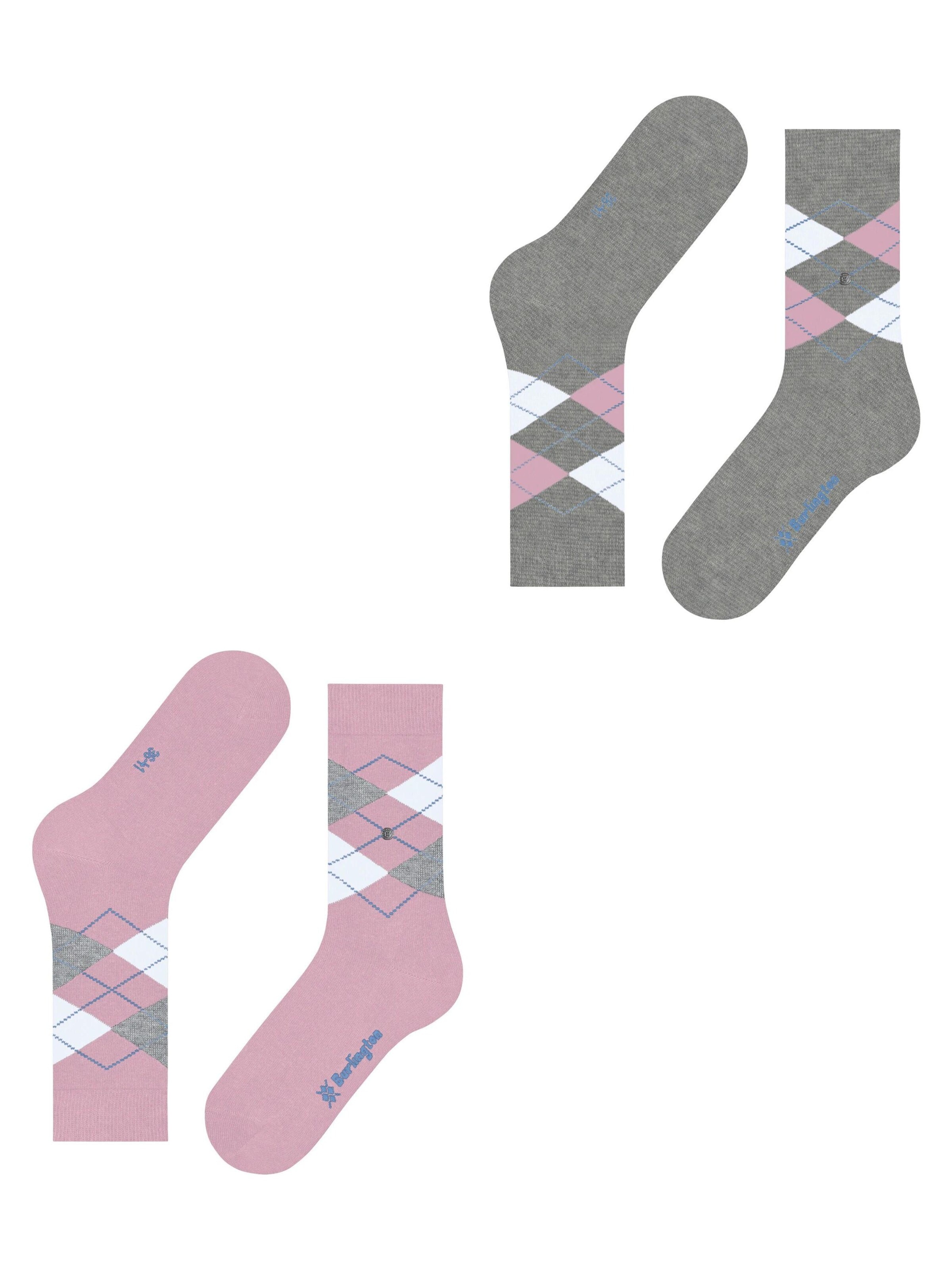 BURLINGTON Socks 'Everyday Argyle' in Pink