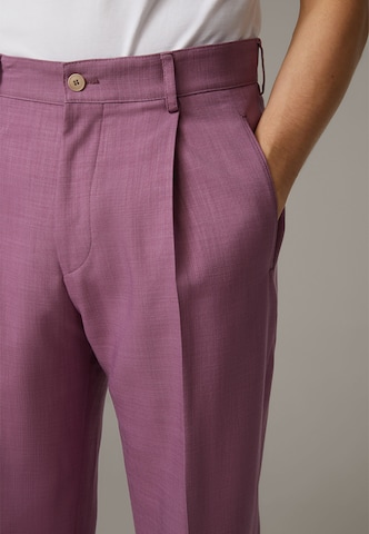STRELLSON Loose fit Pleat-Front Pants 'Jarod' in Purple