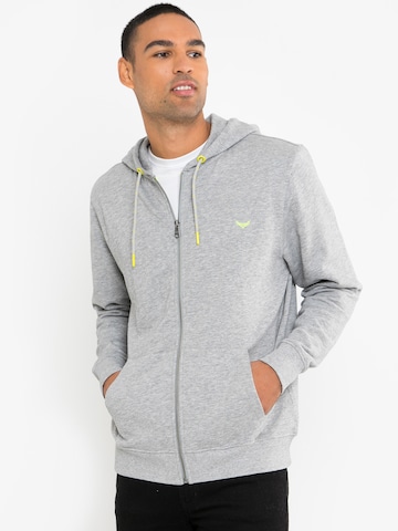 Threadbare Zip-Up Hoodie 'Through Tangerine' in Grey: front