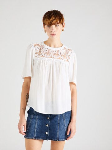 QS Blouse in White: front