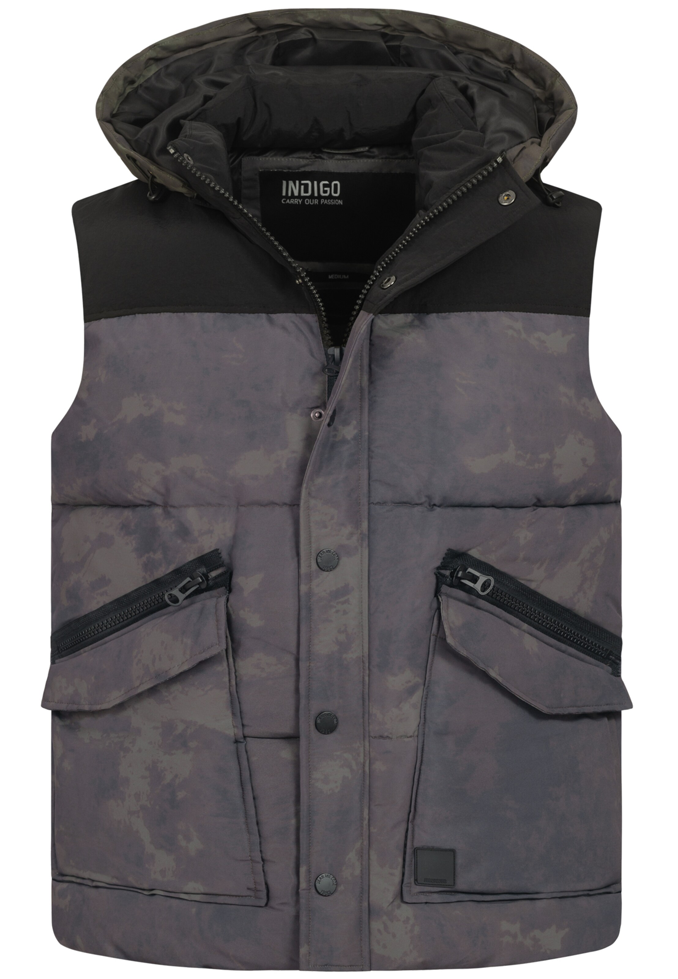 INDICODE JEANS Vest ' Simmons ' in Grey: front