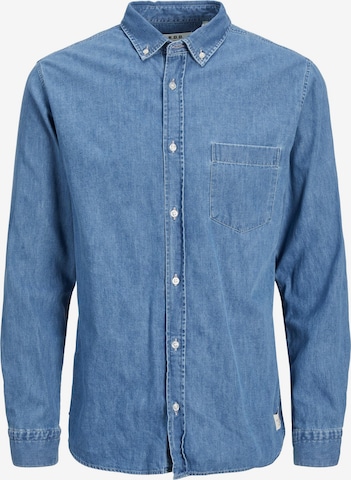 Coupe regular Chemise 'Leo' R.D.D. ROYAL DENIM DIVISION en bleu : devant