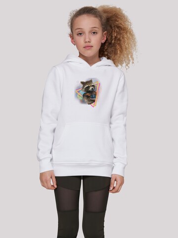 F4NT4STIC Sweatshirt 'Marvel Guardians of the Galaxy Neon Rocket' in Wit: voorkant