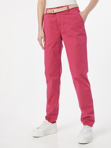 ESPRIT Úzky strih Chino nohavice - ružová: predná strana