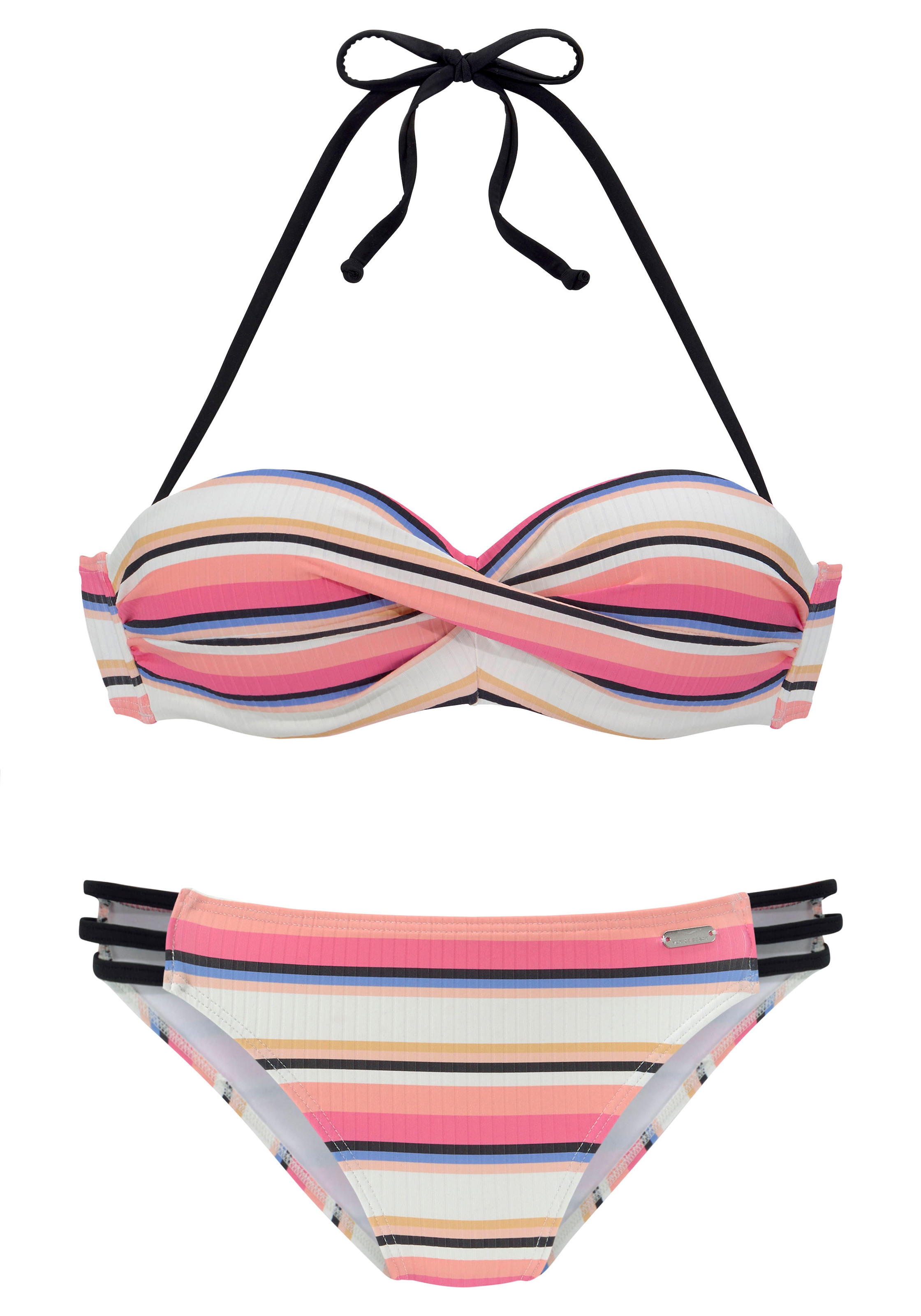 VENICE BEACH Bandeau Bikini in Beige: Vorderseite
