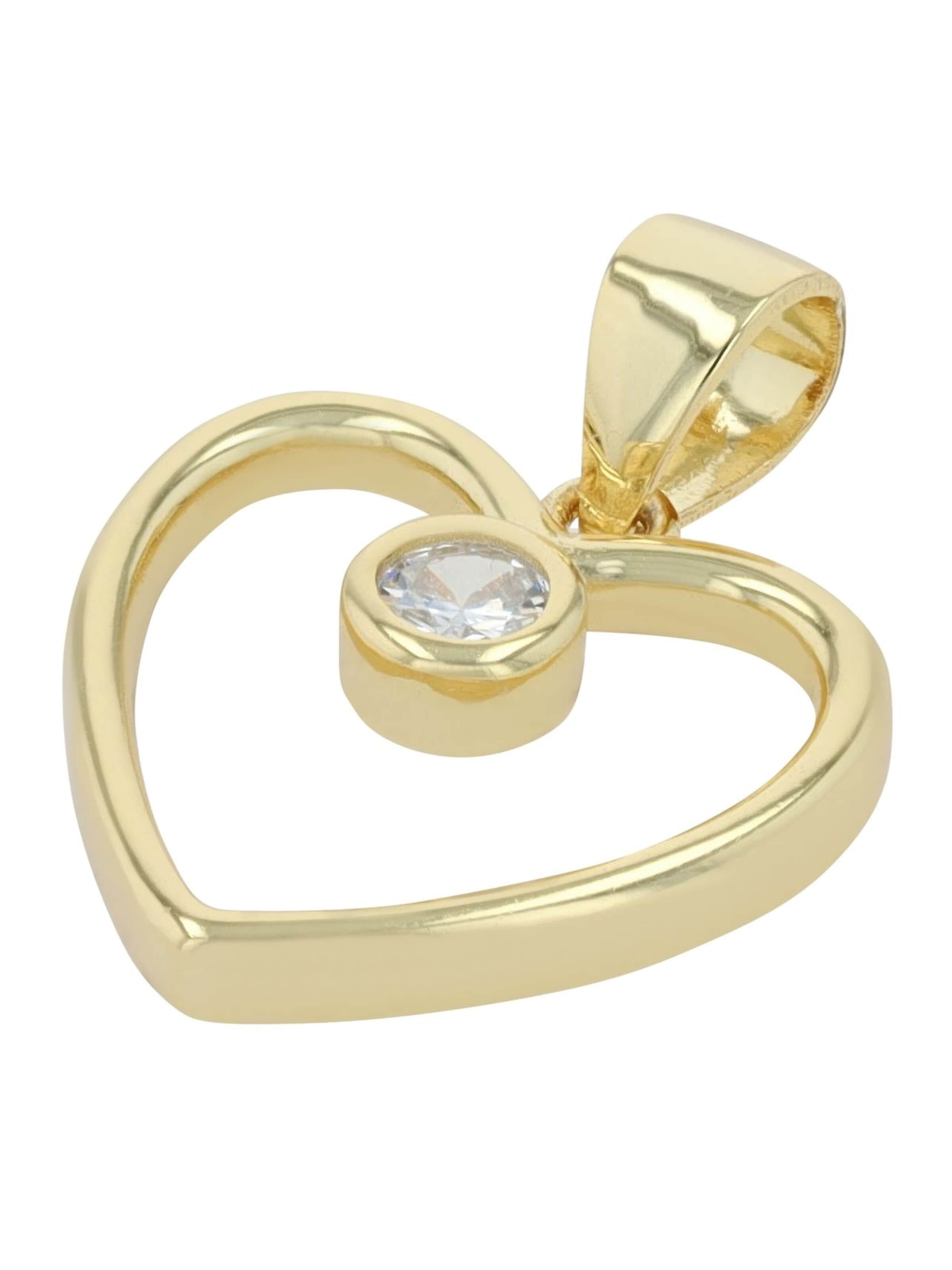 Akzent Pendant '"Dilsa" aus 925 Sterlingsilber, rhodiniert, langlebig' in Gold: front