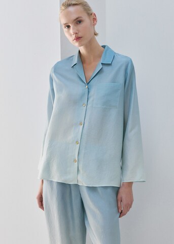 MANGO Pajama Shirt 'Habi' in Blue: front